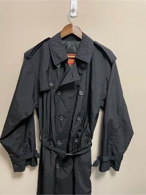 Bentley’s Of London Black Double-Breasted Trench Rain Men’s 36/38 Reg